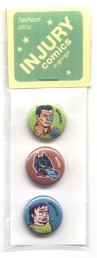 Injury Comics Pins